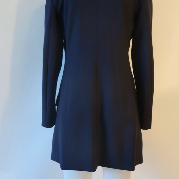 Womens The Row Dark Navy Virgin Wool Blend Mock Neck Payton Blazer Jacket sz. 6 - Picture 11 of 15